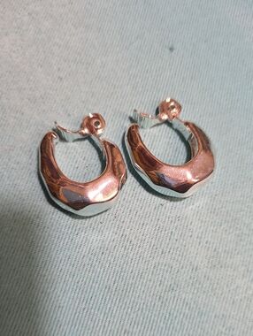 TJG Classic Silver Chunky Hoop Clip On Earrings - Women Jewelry